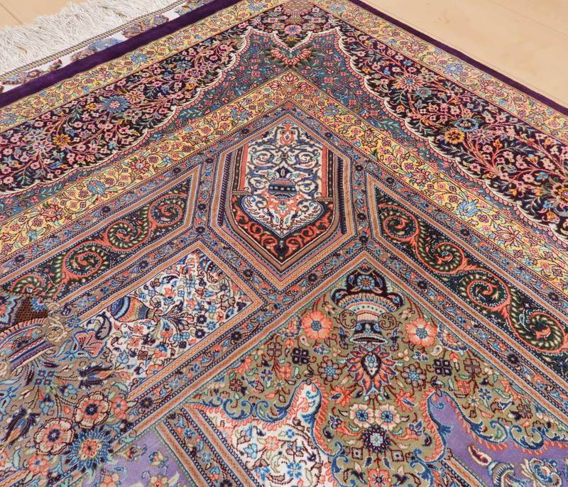 高級ペルシャ絨毯シルク100% ジャムシーディ工房 222×136cm(FL-22170)