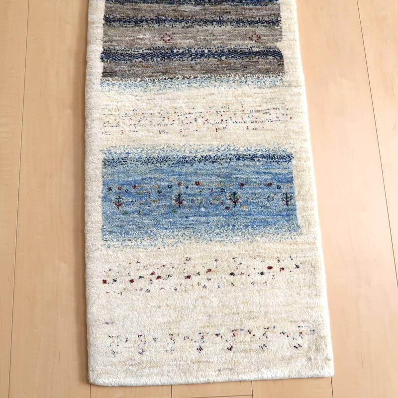 プレミアムギャッベ(ルリバフ) 138×47cm(HR-10925)