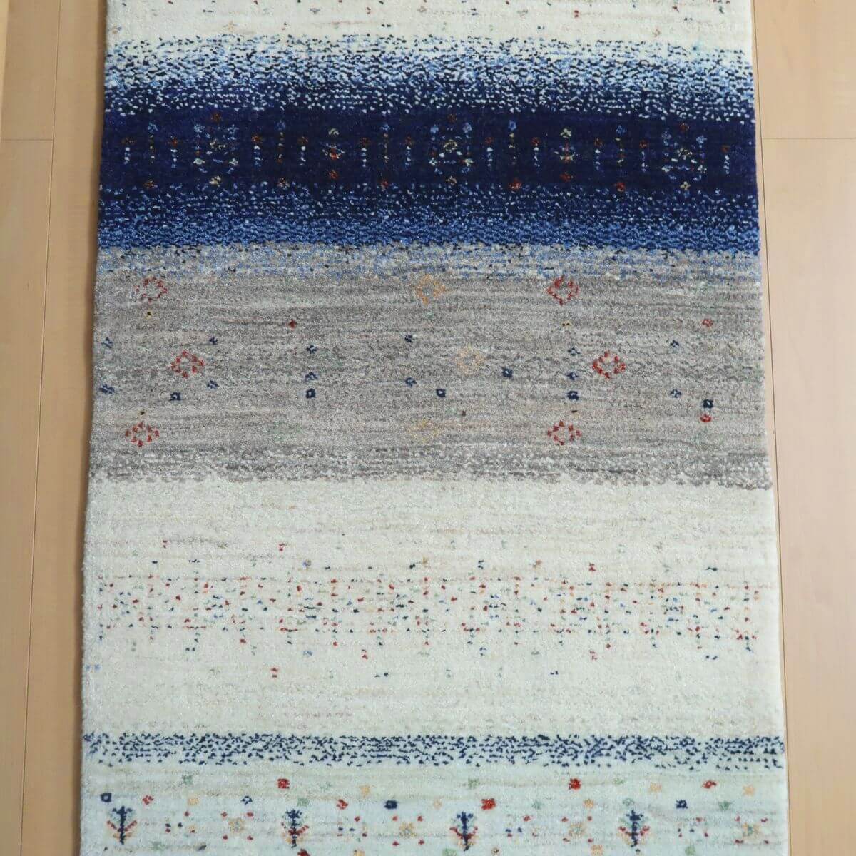 プレミアムギャッベ/ホシナマイ(ルリバフ) 198×83cm(HR-11104)
