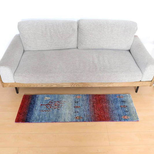 プレミアムギャッベ（ルリバフ） 143×44cm（HR-10932）