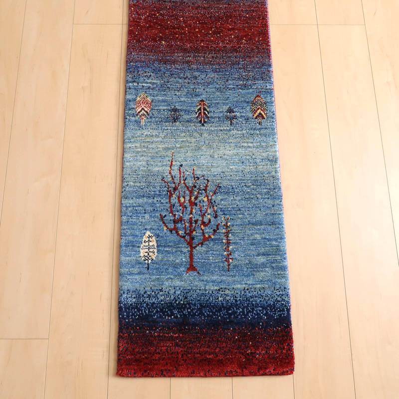プレミアムギャッベ（ルリバフ） 143×44cm（HR-10932）